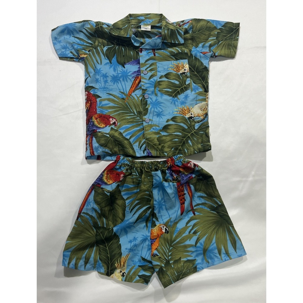 Rima Outfit Boys Medium (3/4 year old) Blue Hawaiian Beach Summer Vacation
